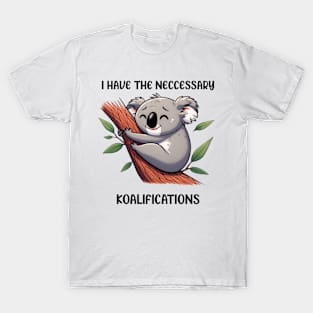 Cute Koala Hugging a Branch With Leafy Accents T-Shirt